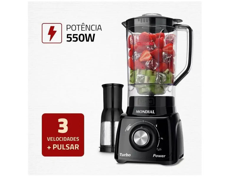 Liquidificador Mondial Turbo Power L-99 FB 550W com Filtro – 110V